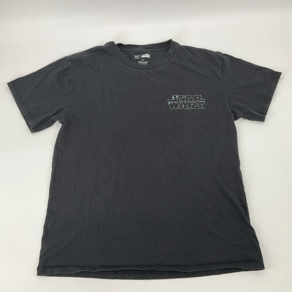 Star Wars Graphic Crewneck Tee Black Sci-Fi Streetwear Geek-Core Fan Small GAP